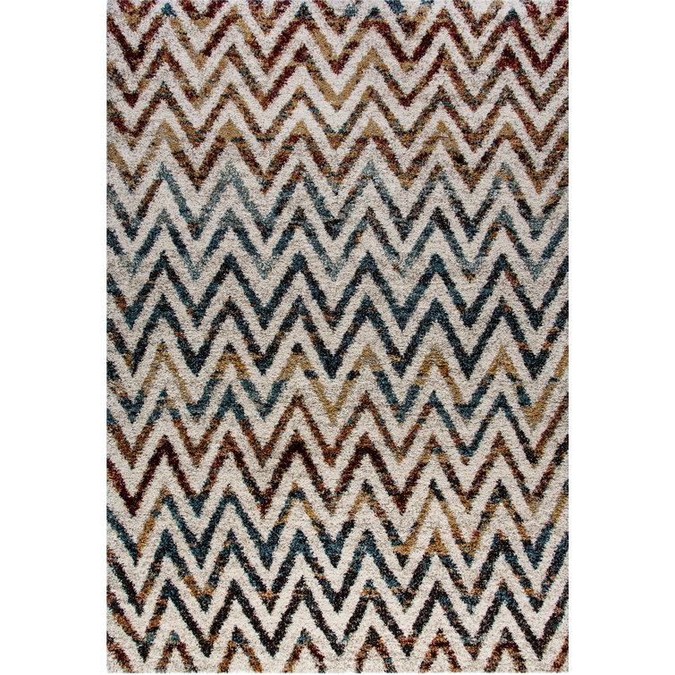 Ebern Designs Brock No Orange, Dark Orange, Ivory, Beige, Dark Brown